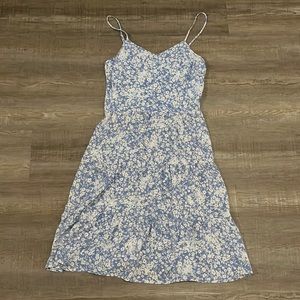blue dress with flowers -medium - mini dress